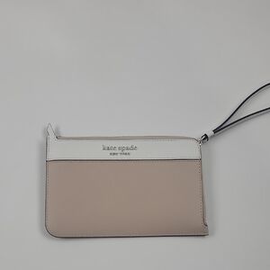 Kate Spade Tan and White Wristlet